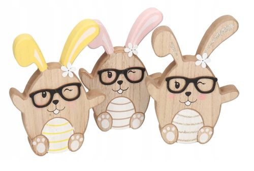 ZAJĄC ZAJĄCZEK WIELKANOCNY DREWNIANY FIGURKA 16 CM na Arena.pl