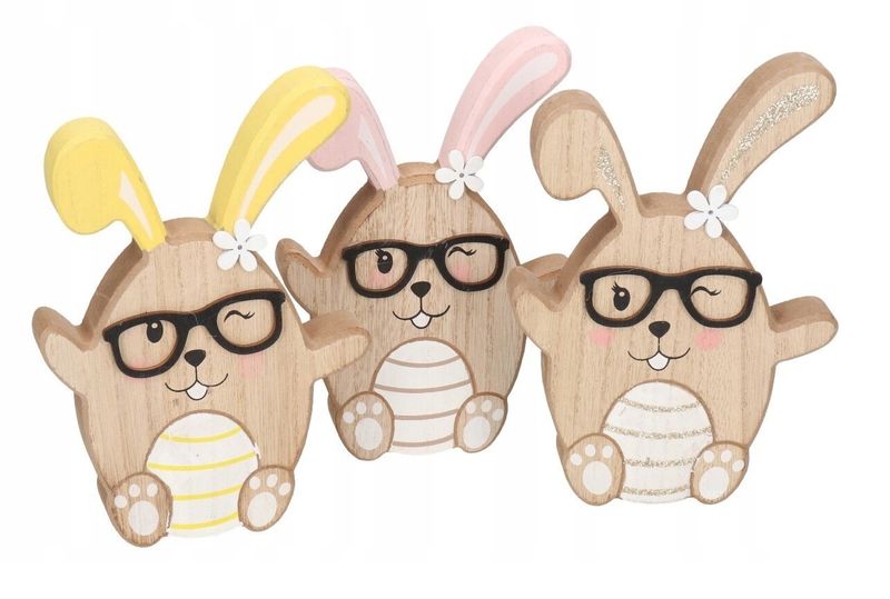 ZAJĄC ZAJĄCZEK WIELKANOCNY DREWNIANY FIGURKA 16 CM zdjęcie 4