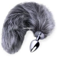 KOREK ANALNY Lisia Kitka STAL SZLACHETNA SZARY