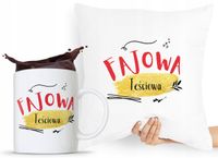Zestaw Poduszka + Kubek Prezent Dla Teściowej Mamy Z Nadrukiem Ze Zdjęciem