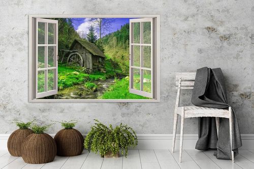 Obraz na płótnie - Canvas, okno - stary młyn 60x40 na Arena.pl