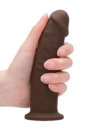 silicone dildo without balls - 15,3 cm - brown na Arena.pl