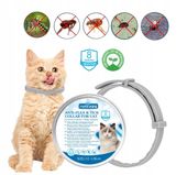 OBROŻA DLA kota NA PCHŁY KLESZCZE 36 CM DO 8 MIES.