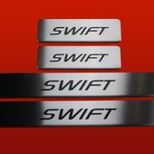 Listwa progowa SUZUKI SWIFT MK4 Stal nierdzewna 304 mat z czarnymi literami