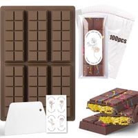 Silikonowa Forma do Czekolady 6 Wnęk Zestaw z Akcesoriami Brązowa 22cm