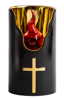 Wkład LED do zniczy kapliczek SUBITO C707 H125 czarny złoty/czerwony 1 szt.