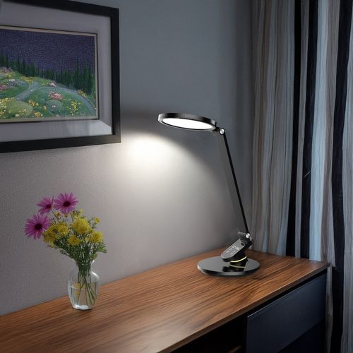 lampka biurkowa szkolna na biurko stołowa led trzy barwy do pracy z zegarem na Arena.pl