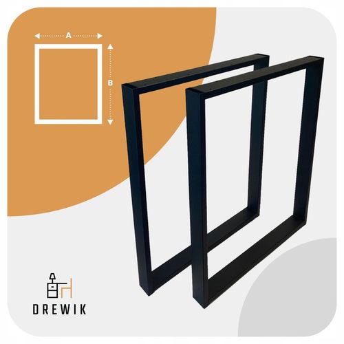 NOGI DO STOŁU BIURKA METALOWE CZARNE 50x72 CM PROFIL 6x2 CM LOFTOWE 2 na Arena.pl