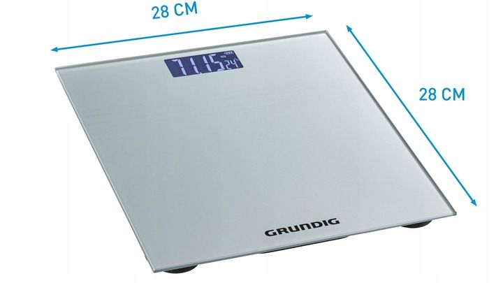 Waga łazienkowa Grundig z termometrem WYŚWIETLACZ LCD SZKLANA do 180kg zdjęcie 14