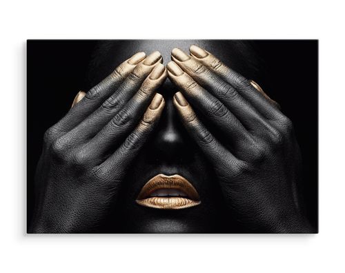 Obraz Ścienny PORTET Kobiety Złoty Make Up 40cm x 30cm na Arena.pl