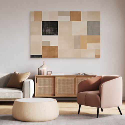 Obraz Canvas Abstrakcja Wzór Geometryczny Styl Boho Kwadraty 120cm x 80cm na Arena.pl