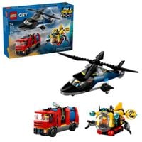 LEGO City 60462 Zestaw z Helikopterem Wozem Strażackim i Łodzią Podwodną 7+