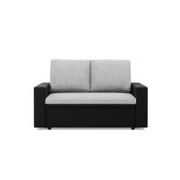 Rozkładana sofa, CAPERO, ekoskóra, plecionka, 148x87x90, czarny| TYLETEGOTU
