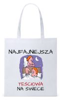 Dla Teściowej Mamy Prezent Torba Eco Biała Shopper Z Nadrukiem Ze Zdjęciem