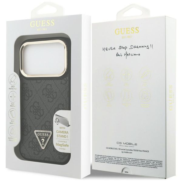 etui guess 4g pu triangle logo & stand   camera magsafe do iphone 17 zdjęcie 8