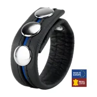 red leather pasek regulowany skorzany niebieski 22 mm - 30-55 mm