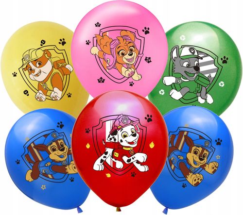 ZESTAW BALONÓW Z NADRUKIEM PSI PATROL SKAY MARSHALL DEKORACJA URODZINOWA na Arena.pl