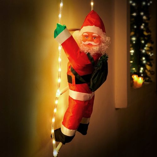ŚWIĘTY MIKOŁAJ NA DRABINIE XL LED OZDOBA PILOT na Arena.pl