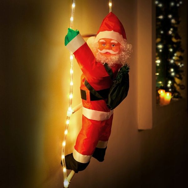 ŚWIĘTY MIKOŁAJ NA DRABINIE XL LED OZDOBA PILOT zdjęcie 4
