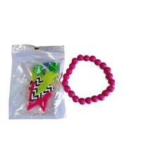 zestaw 2-częściowy neon bransoletka kolczyki róż