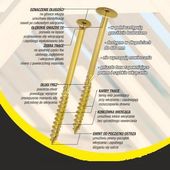 wkręt do drewna z kołnierzem na torx ocynkowany 8*100mm t40 - 50 szt