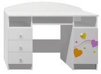 biurko dziecięce meble do pokoju dziecka grafika KOLOROWE SERCA 1 NB7