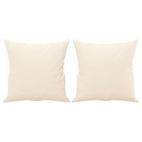 Poduszki ozdobne, 2 szt., kremowy, 40x40 cm, aksamit