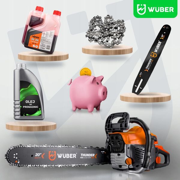 PIŁA SPALINOWA PILARKA DO DREWNA ŁAŃCUCHOWA 5,7KM +2 PROWAD +OLEJ +2x ŁAŃC. zdjęcie 5