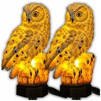 2x LAMPA SOLARNA LED OZDOBNA SOWA ŚWIECĄCA OGRODOWA Z CZUJNIKIEM ZMIERZCHU