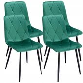 4 x krzesło tapicerowane pikowane welur nowoczesne