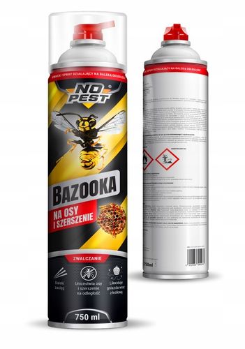 ŚRODEK SPRAY OPRYSK PŁYN PREPARAT NA OSY I SZERSZENIE BAZOOKA 750ML (3 na Arena.pl