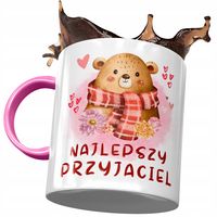 Kubek Różowy Z Misiem Miś Słodki Na Prezent Z Nadrukiem Ze Zdjęciem