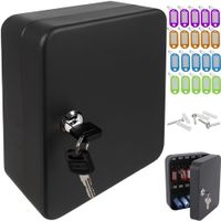 METALOWA KASETKA ŚCIENNA SKRZYNKA SZAFKA NA KLUCZE + ZAWIESZKI ZESTAW 20szt