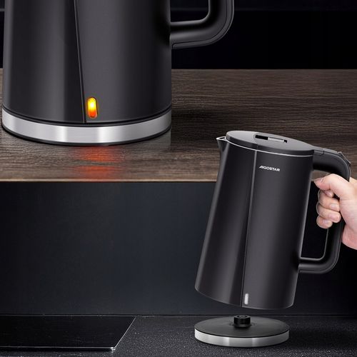 Czajnik Elektryczny Aigostar 1.7L 2200W Podwójne ścianki Czarny na Arena.pl