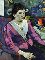 Reprodukcja obrazu Woman in Front of a Still Life by Cézanne - Paul Gauguin Rozmiar - 40x30