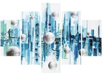 105CM 150CM ZEGAR 5 ELEM MIASTO ZE SNU DRUK OBRAZ