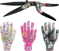 NOŻYCE DO TRAWY 330 mm +RĘKAWICE OGRODNICZE 6 PAR