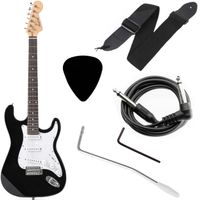 Gitara elektryczna Preston ST-10BK 4/4 CZARNA Tremolo Kabel Pasek ZESTAW