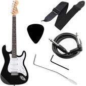Gitara elektryczna Preston ST-10BK 4/4 CZARNA Tremolo Kabel Pasek ZESTAW