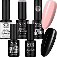 NTN Zestaw Classic French Nails 2x Lakier Hybrydowy 5g + Żel + 2x Top Nr72