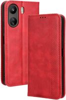 Etui Xiaomi Poco C65 skórzane portfelowe z podstawką czerwone