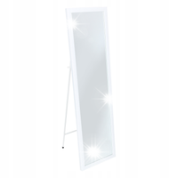 Lustro stojące podłogowe białe 35x125 cm dekoracyjne do salonu na stojaku