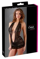 cottelli lingerie sukienka koronkowa czarna s z łańcuszkami i stringami