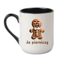 KUBEK "JA PIERNICZĘ" Wzór - Elegant Coffee Czarny 330 ml