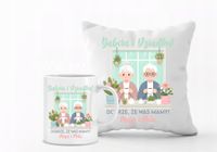 Zestaw PODUSZKA i KUBEK personalizowany PREZENT DLA BABCI DZIADKA nadruk