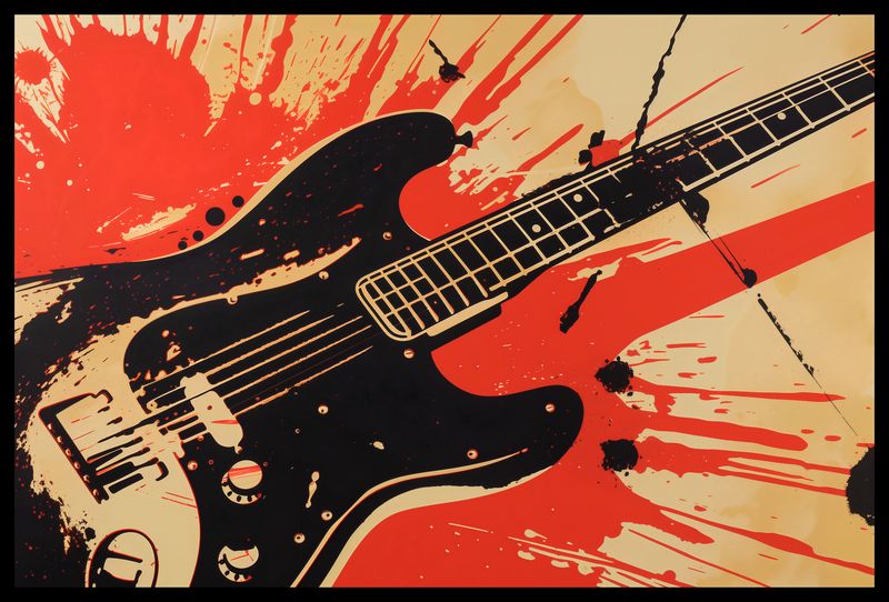 Plakat 60x40cm Gitara Elektryczna zdjęcie 2