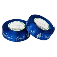 Wstążka satynowa granat 25mm 23m WESOŁYCH ŚWIĄT