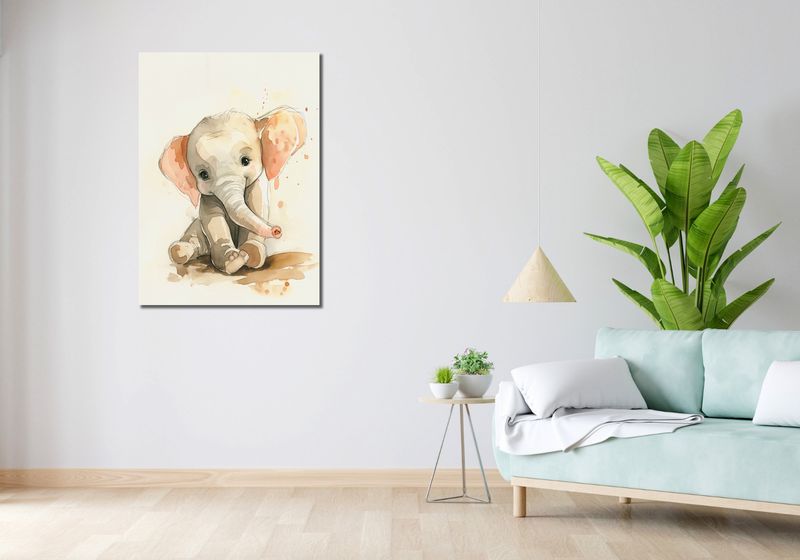 Obraz 70x100cm Siwy Słonik zdjęcie 2