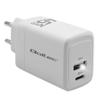 Ładowarka sieciowa Qoltec 45W GaN 5-20V 1,5-3A 1xUSB-C PD 1xUSB QC 3.0