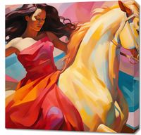 Obraz 70x70cm Taniec na Wietrznym Koniu